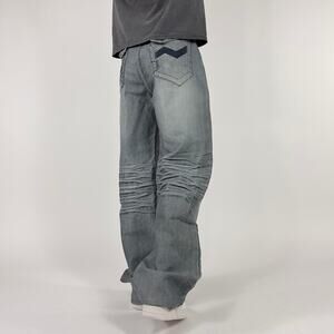 Y2K Charms Faded Stone Grey Baggy Grunge Denim Streetwear Pants